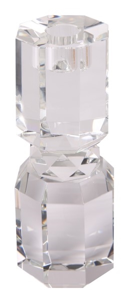 Krystal lysestage klar 18,5x7x7cm
